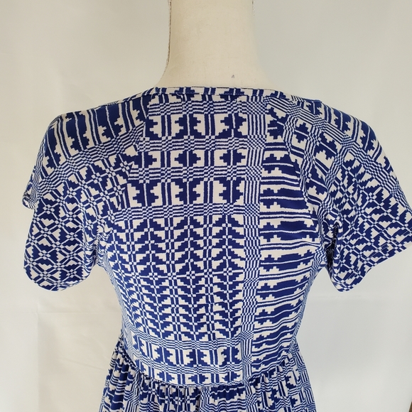 Urban outfitters geo pattern blue and white mini dress, Small - Picture 5 of 8